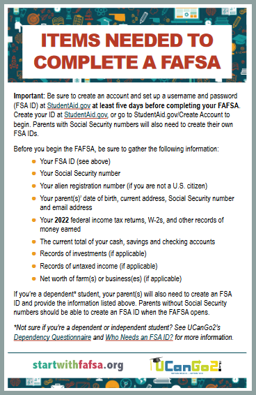 Thumbnail of FSA ID worksheet, link opens in new tab